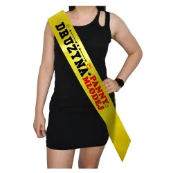 Szarfa ŻÓŁTA Wieczór Panieński Drużyna Panny Młodej